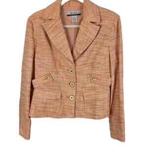 Nine & Company 'Tequila Sun' Melon 3-Button Tweed Suit Jacket 8 Schoolgirl NWT